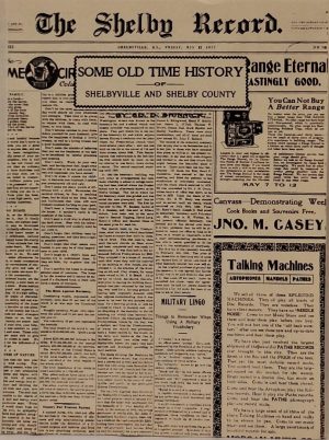 The Shelby Record: Some Old Time History of Shelbyville & Shelby County